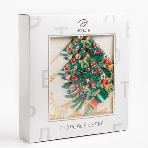 Скатерть новогодняя Этель Golden Christmas, 150?220 +/-3 см с ГМВО, 100% хлопок, 190 г/м?