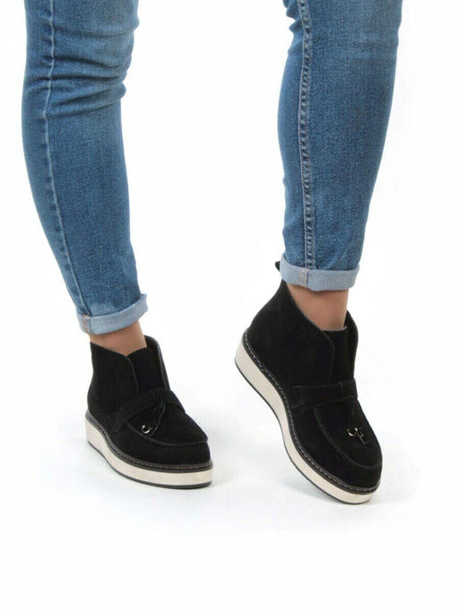 01-5172-2 BLACK Ботинки женские демисезонные (натуральная замша, байка) - Фабричный китай фото 4