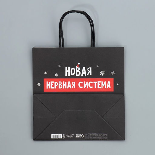 Пакет подарочный крафтовый Нервы, 22 22 11 см - Дарите счастье фото 7