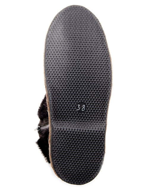 Унты женские на войлочной подошве.Черн., Замша. Черная "норка". Молния