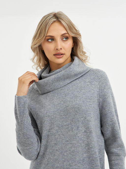 платье серое из шерсти с объемным воротом - Glenfield фото 7