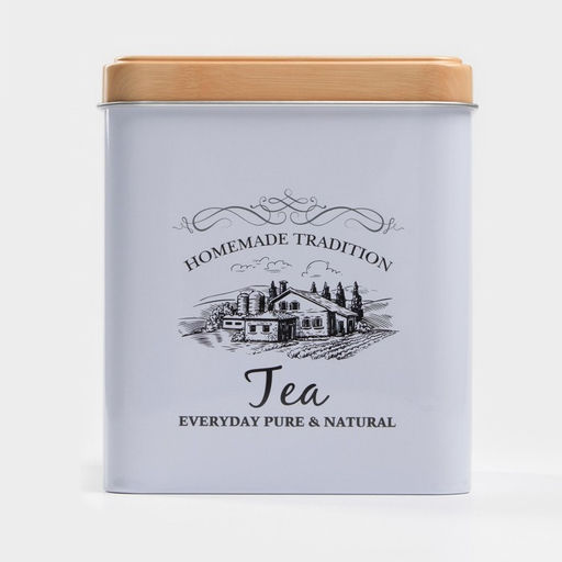 Банка для чая «Дом и поле», 12×10×10 см, белая