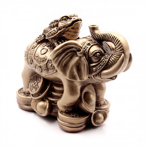 Фигурка Фен Шуй Жаба богатства на слоне Процветание и изобилие 13см-16см 950гр ХРУПКОЕ