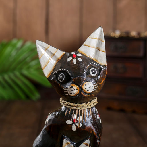 Сувенир «Кошка с котенком», 4.5×8×20 см, дерево