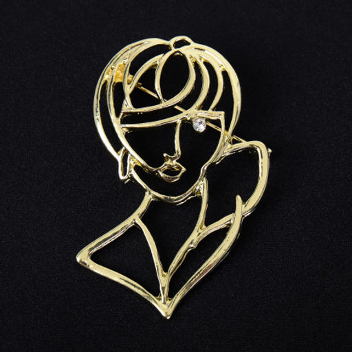 Брошь Дама / 2870-1 /уп 24/ - Галеонтрейд фото 2