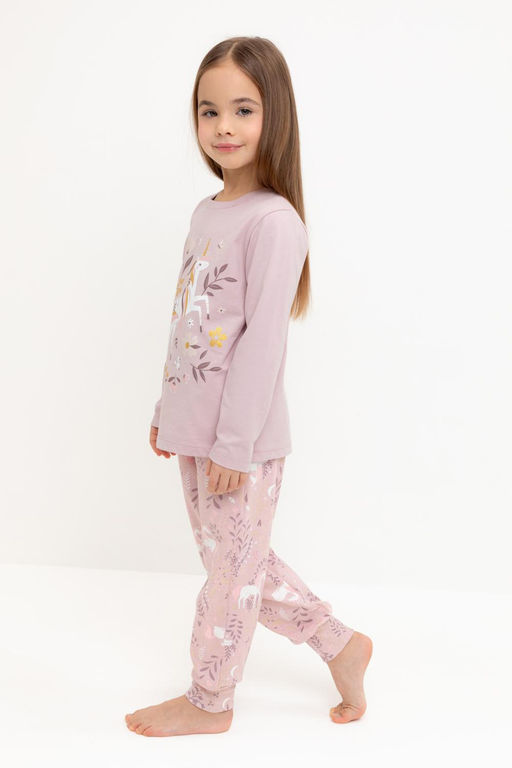 К 1606/розовый лед,лесная тайна пижама дет