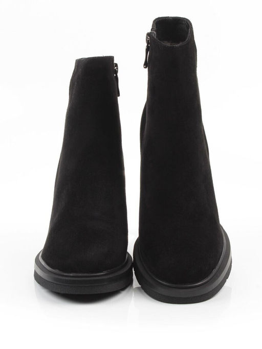 04-M3-9203 BLACK Ботильоны зимние женские (натуральная замша, натуральный мех)