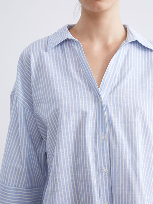 ?izgili Oversize Kad?n G?mlek