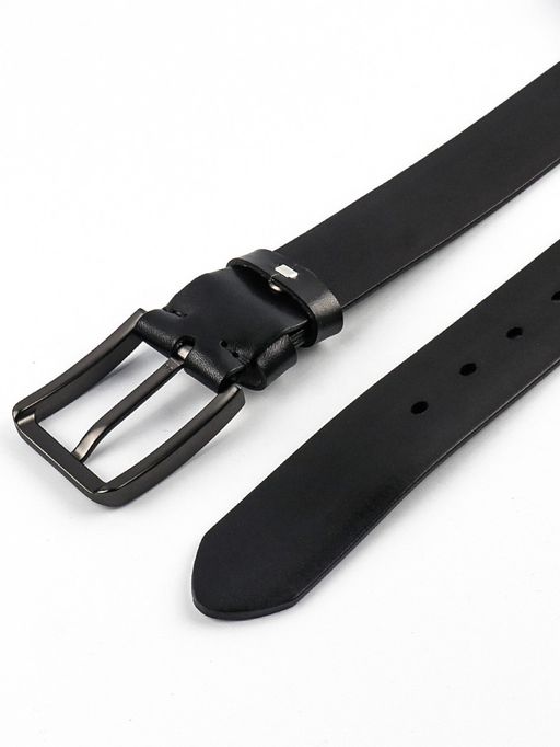 Мужской кожаный ремень Dierhoff ДРК 3057/3-40 Черный - Sergio valentini фото 9