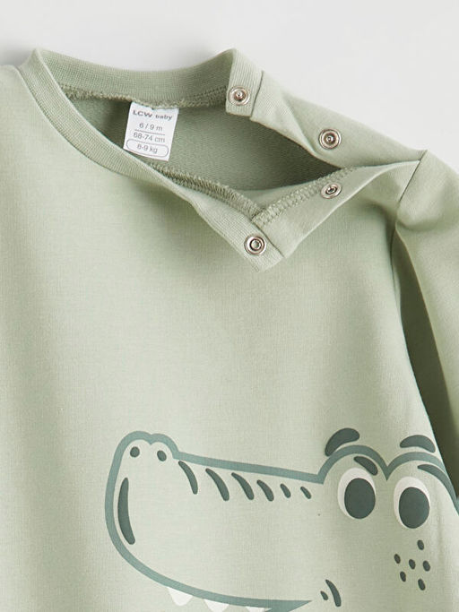 Dinozor Bask?l? Erkek Bebek Tulum