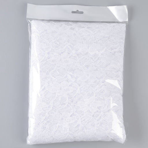 Ткань для рукоделия, лоскут гипюра крупные цветы, белый, 150 × 160 см