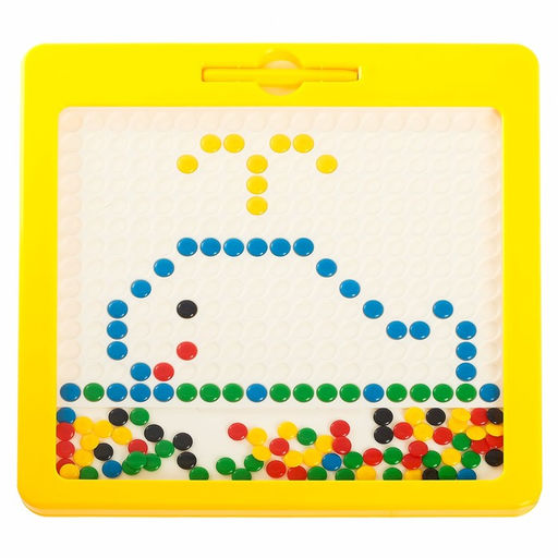 Магнитный планшет для рисования «Пуговки», большой, 10 трафаретов, 266 ячеек, 126 пуговок