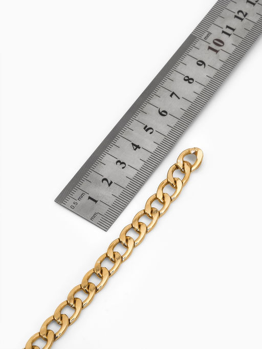 Цепочка с крупными звеньями без карабина на бобине, 13х8,5 мм, L=3м, цвет золото