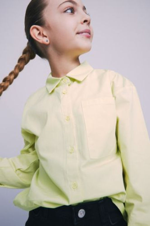 K?z Cocuk Oversize Poplin Uzun Kollu Gomlek