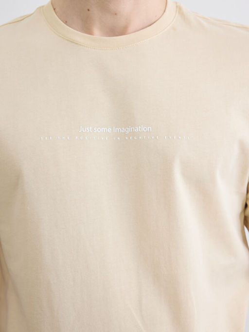 Bisiklet Yaka Yaz? Bask?l? Penye Erkek Ti??rt