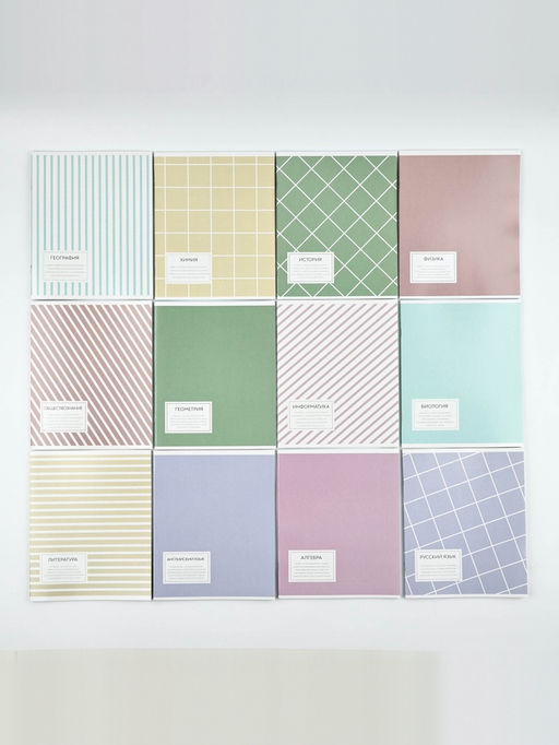 Тетради предметные, 36 л., набор из 12 шт., блок №1 Пастель - Artfox study фото 3