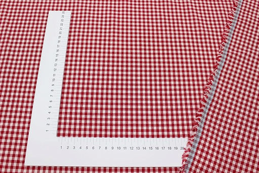 Вареный (стираный) хлопок Клетка (0.4*0.4см) цв.бордово-красный, ш.2.5м, хл-100%, 125гр/м.кв - Купава фото 2