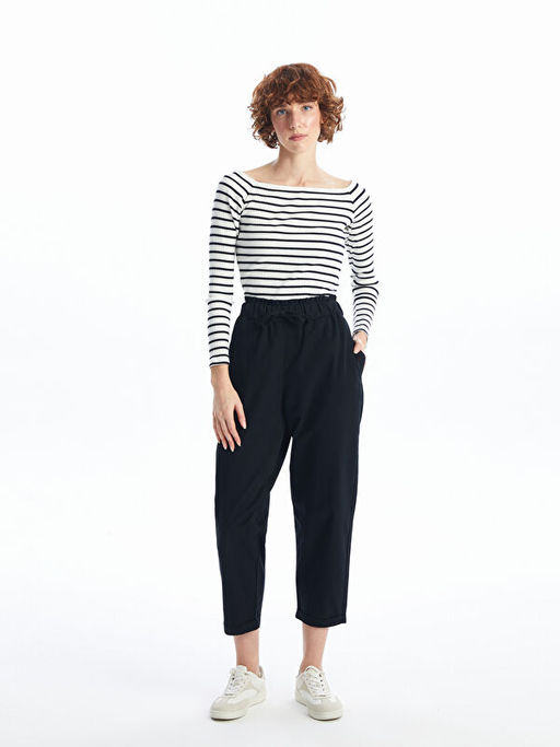 Kay?k Yaka ?izgili Kad?n Body