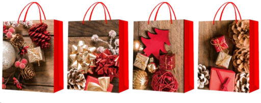 Цена за 12 шт. Пакет подарочный 55x40x13см / 449XL /уп 12/240/Новый год микс - Галеонтрейд фото 2