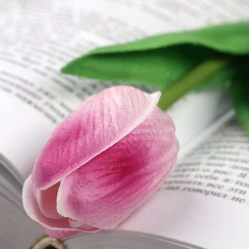 Цветок искусственный Тюльпан 30 см бело-сиреневые / 1205 /уп 10/200/1200/ латэкс - ГалеонТрейд фото 2