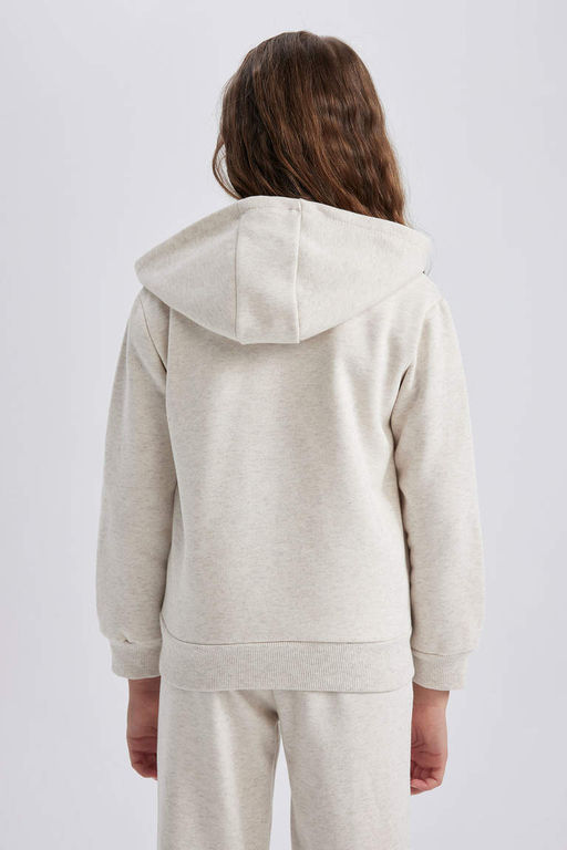 Мягкий пушистый спортивный школьный кардиган с капюшоном для девочек - Defacto фото 5