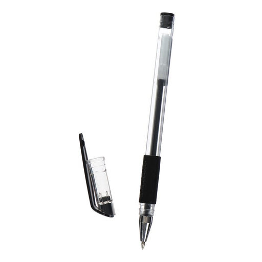 Цена за 12 шт. Ручка гелевая DENISE, пулевидный пишущий узел 0.5 мм, чернила чёрные, с резиновым упором