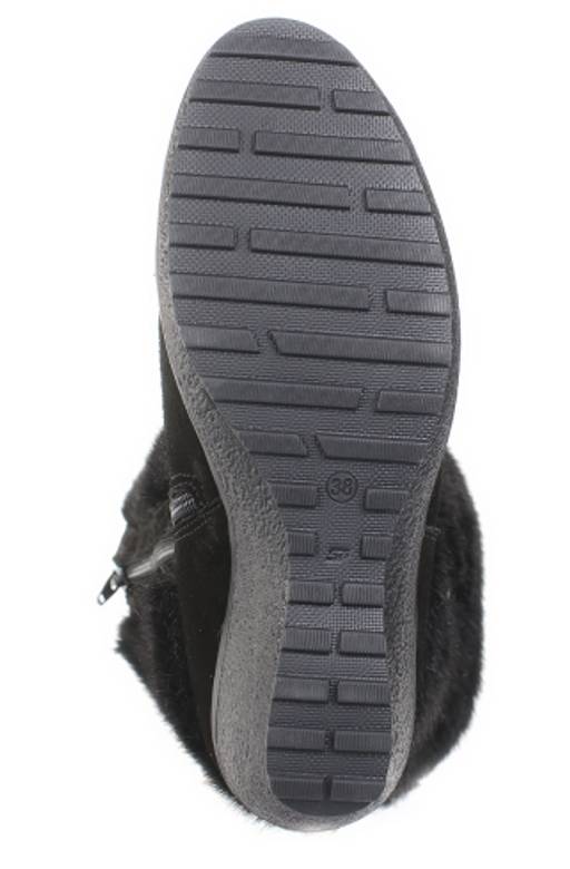 Унты женские на литой подошве. Черные. Замша. Мех норка черная. Молния. - Roshva фото 7