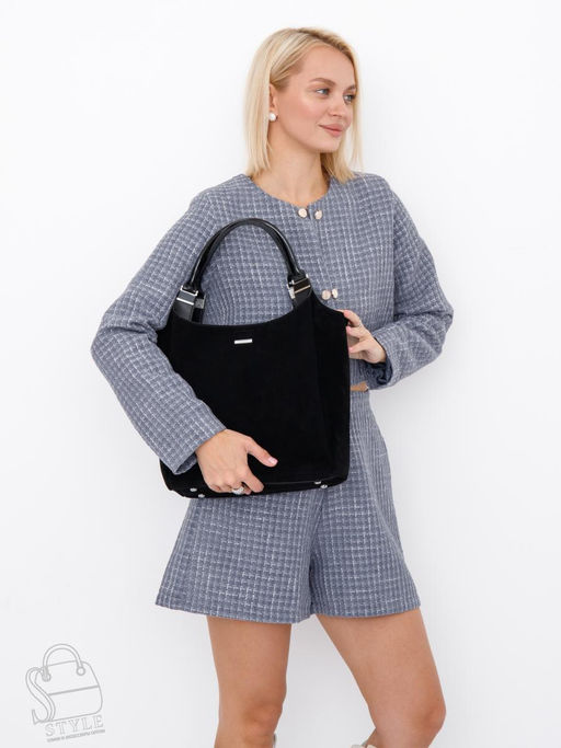 Сумка женская кожаная 9677MSS black Velina Fabbiano-Safenta
