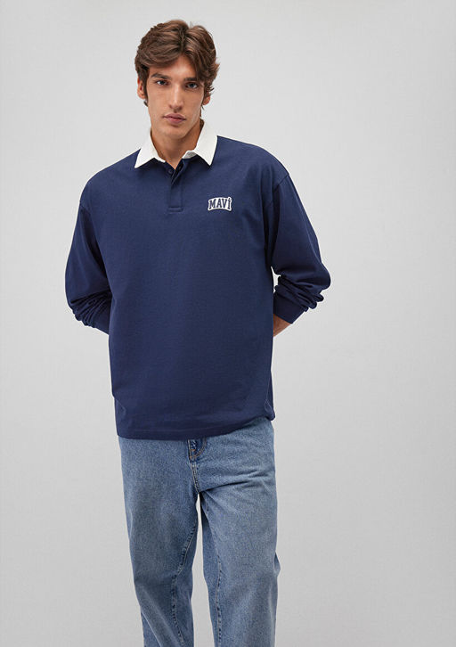 Mavi Logo Bask?l? Lacivert Polo Sweatshirt  фото 2