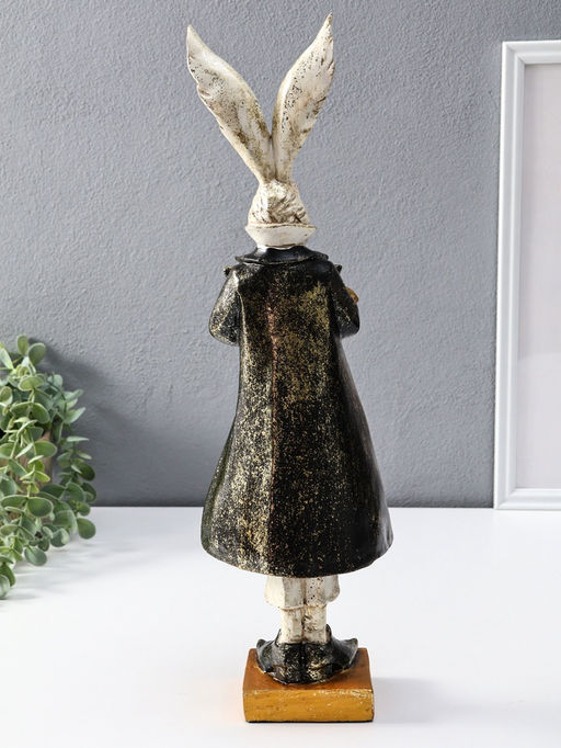 Сувенир полистоун "Заяц с чашкой чая" 13,5х11х46,5 см