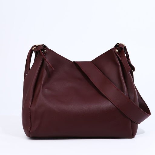 Сумка-мешок на кнопке, цвет бордовый - Simaland фото 4