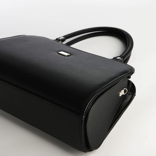 Сумка женская тоут на молнии, 31×10×20 см, однотонная, чёрная