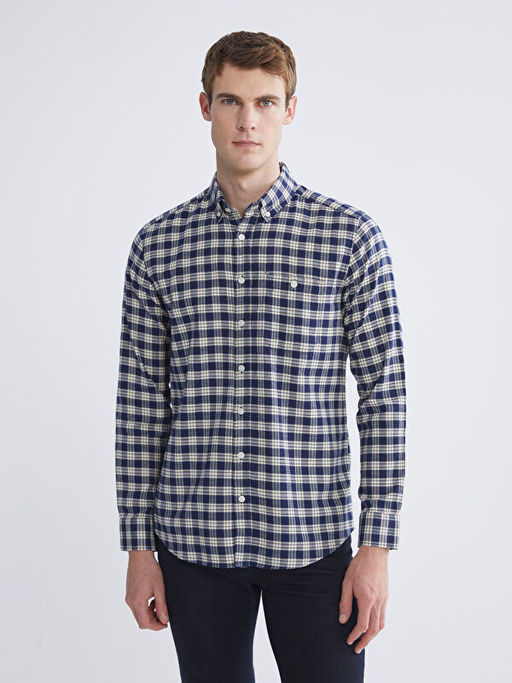 Regular Fit Uzun Kollu Ekose Erkek G?mlek