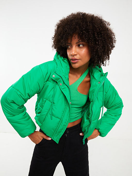 Kad?n Kap??onlu D?z ?i?me Mont