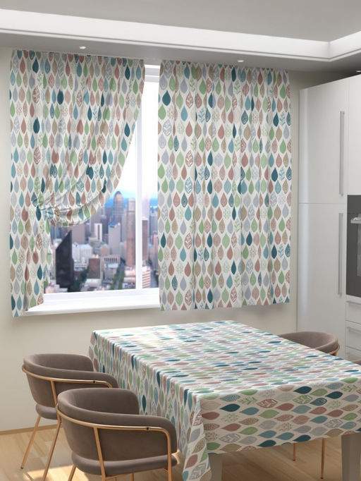 Фотошторы для кухни Нарядные листья Фотошторы ткань Димаут - Ros-decor фото 2