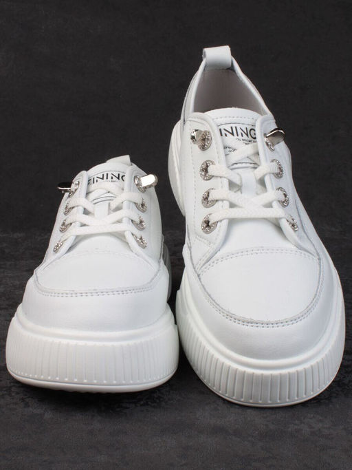 05-SD8-1D WHITE Кроссовки женские (натуральная кожа)