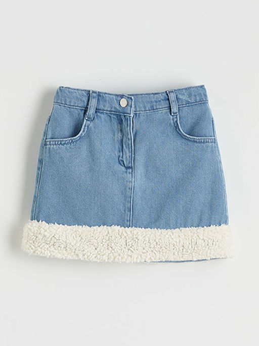 Pel?? Detayl? K?z ?ocuk Jean Etek