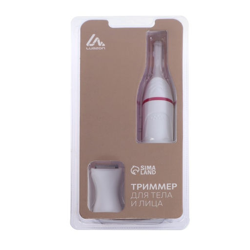 Триммер Luazon LEP-08, для тела/лица, 2 насадки, 1хAA (не в комплекте), бело-розовый - Luazon home фото 6
