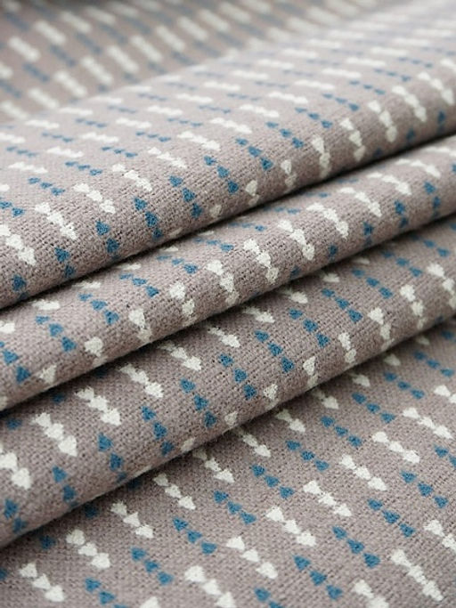 Теплый хлопок Пирамидки - елочки (синий/молочный) цв.кофейный, ш.1.5м, хлопок-100%, 150гр/м.кв - Купава фото 6