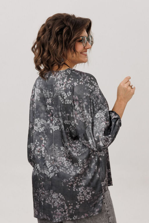 Блуза ANELLI 1665.1 графитовый гербарий  фото 3