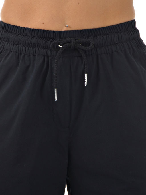 Хлопковые комфортные брюки резинка по поясу цвет ТЕМНО-СИНИЙ - А+б коллекция фото 9