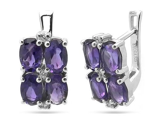 Серьги, аметист, Келли