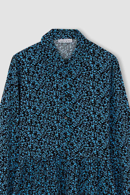 Мини-платье-рубашка с воланами и цветочным узором - Defacto фото 8