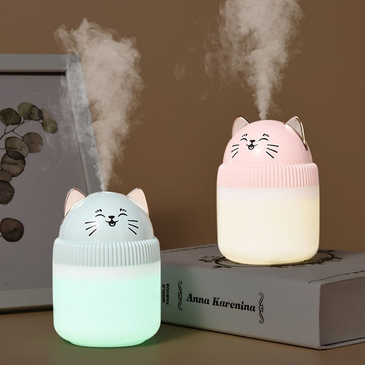 Настольный увлажнитель воздуха - ночник iLikeGift "Cat", pink, (портативный, USB)
