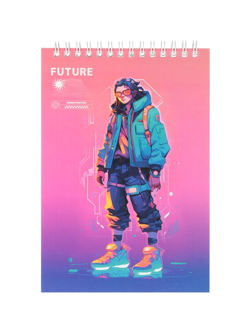 Цена за 5 шт. Блокнот А5, 60 листов в клетку, на гребне, обложка мелованный картон, блок 60г/м2, МИКС - Calligrata фото 10