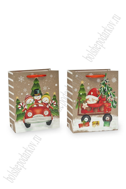 Пакет Новогодний 18*23*10 см (12 шт) SF-7567, микс №41 - Больше подарков фото 2