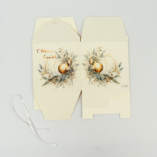 Цена за 10 шт. Коробка складная, подарочная новогодняя «Игрушка» 14×14×14 см