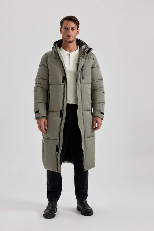 Водоотталкивающая парка-пуховик стандартного кроя с капюшоном - Defacto фото 2