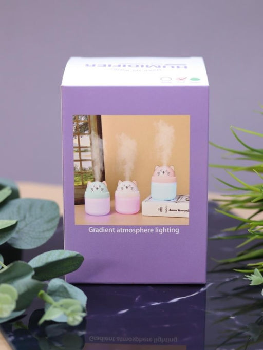 Настольный увлажнитель воздуха - ночник iLikeGift "Cat", green, (портативный, USB)