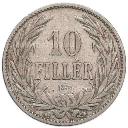 Монета 10 филлеров 1894 года Венгрия